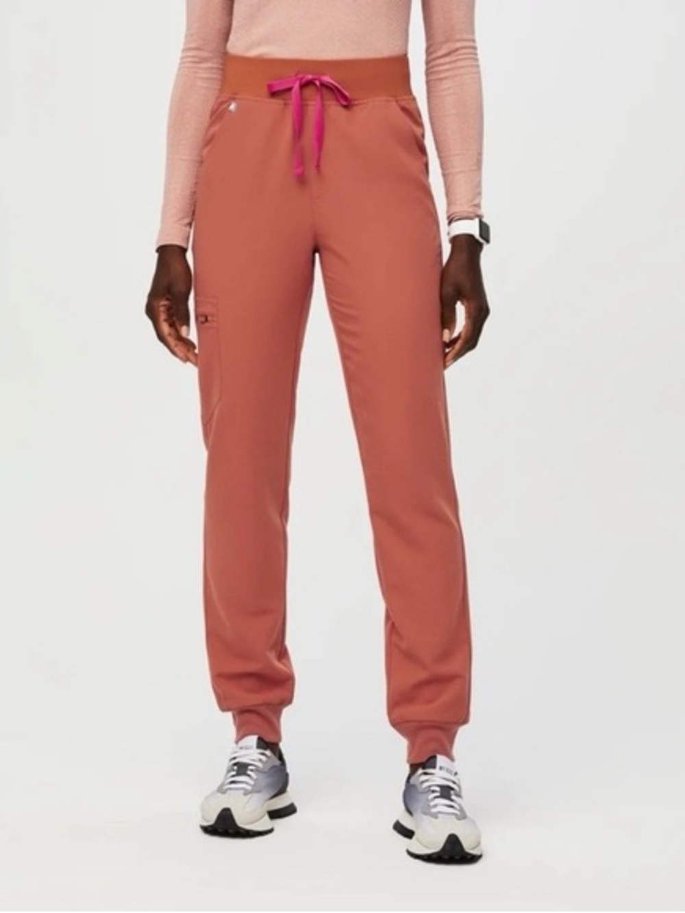 Women’s Figs Scrub Pants - Terracotta - Highwaisted Zamora Joggers (LP)